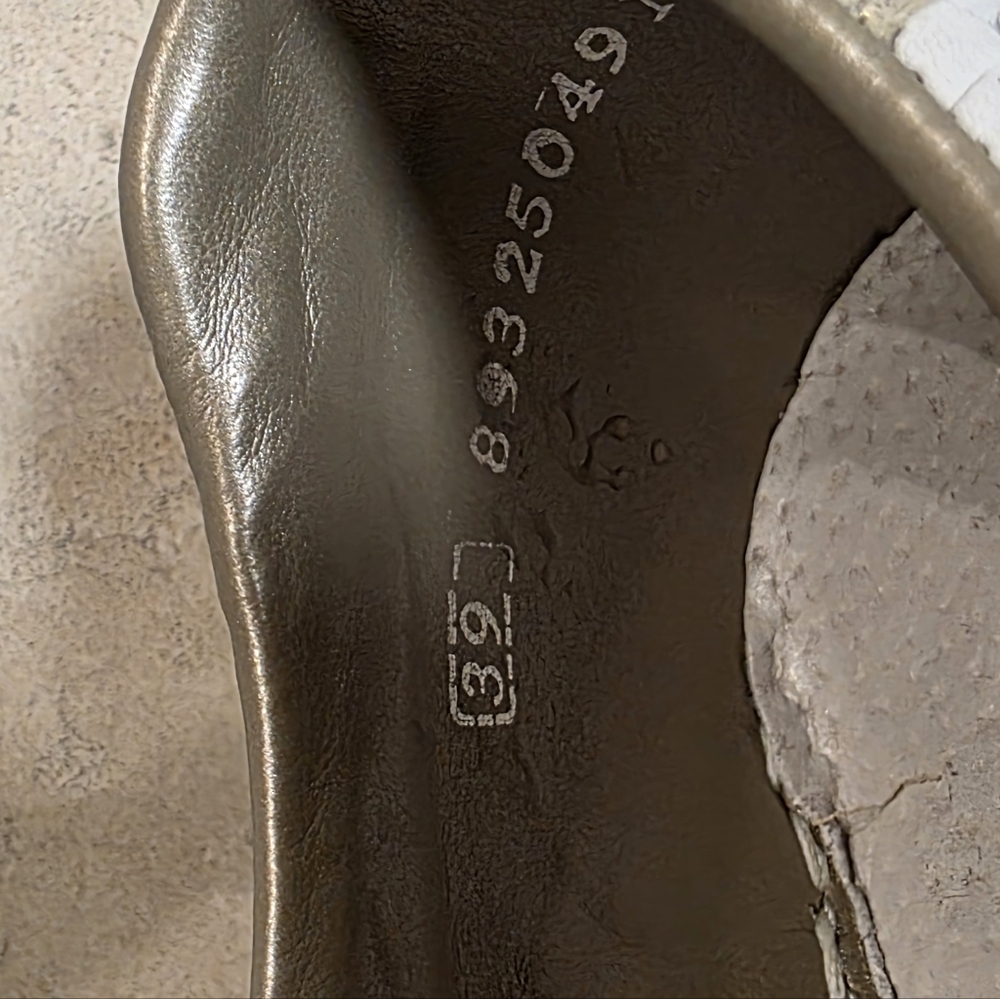 Rieker White Textured Sneakers with Gold Accents - Picture 4 of 8